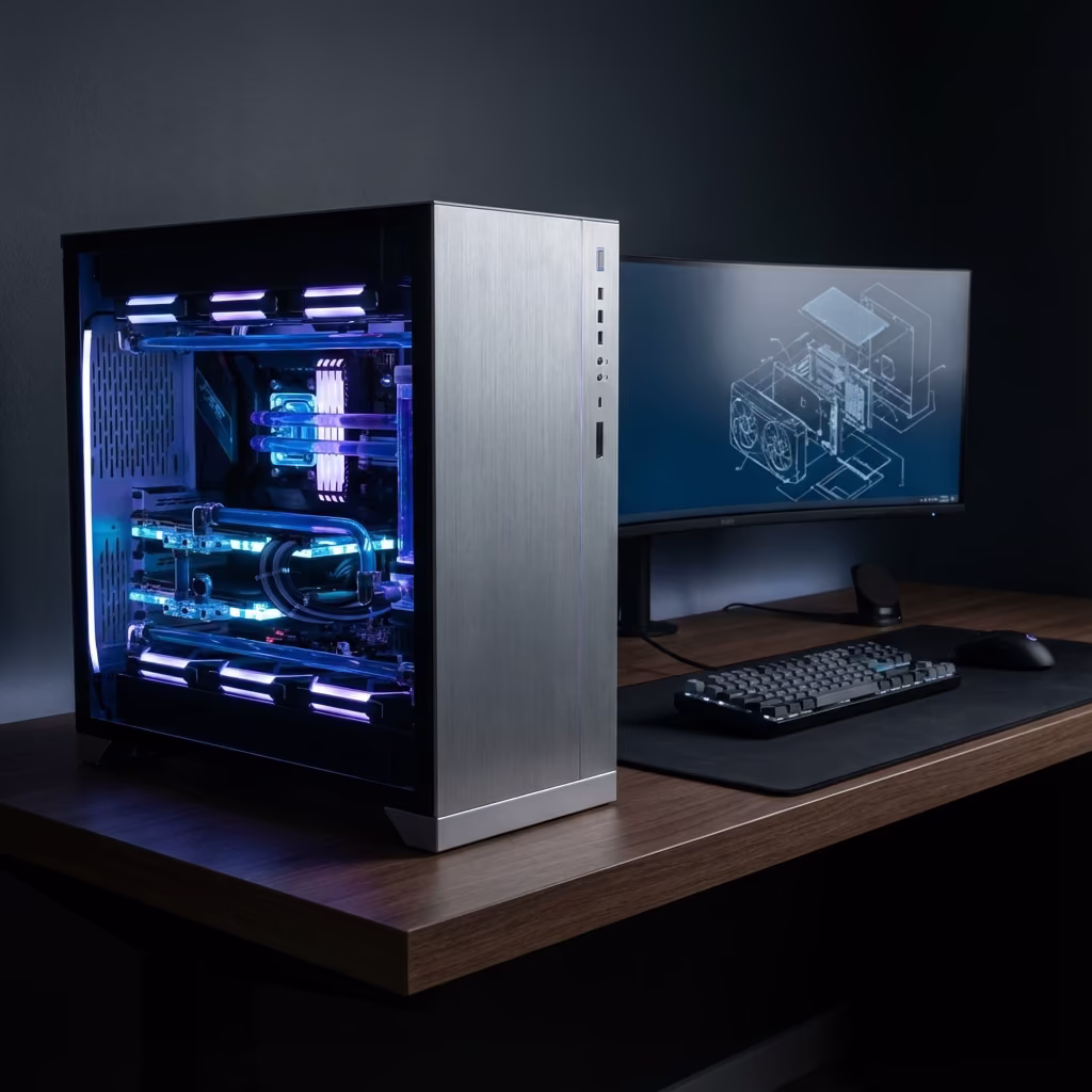 Technician working on computer