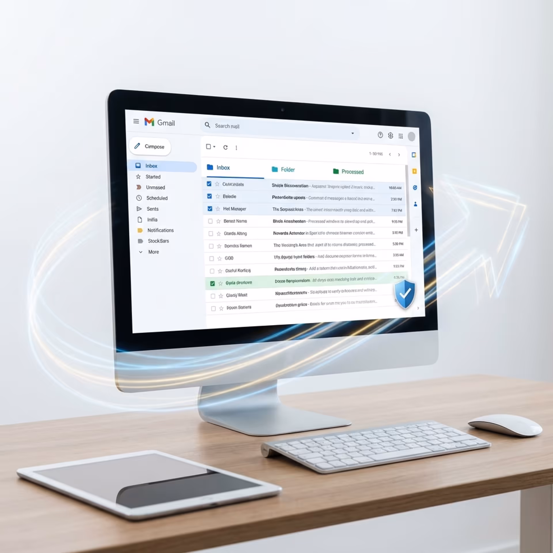 Technician working on computer