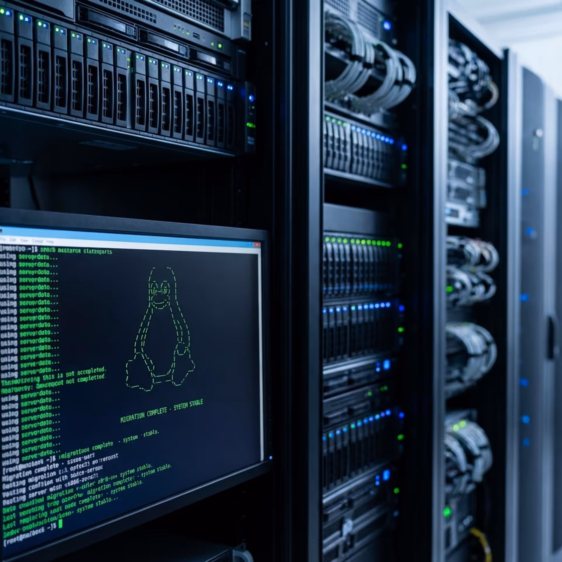 Technician working on computer