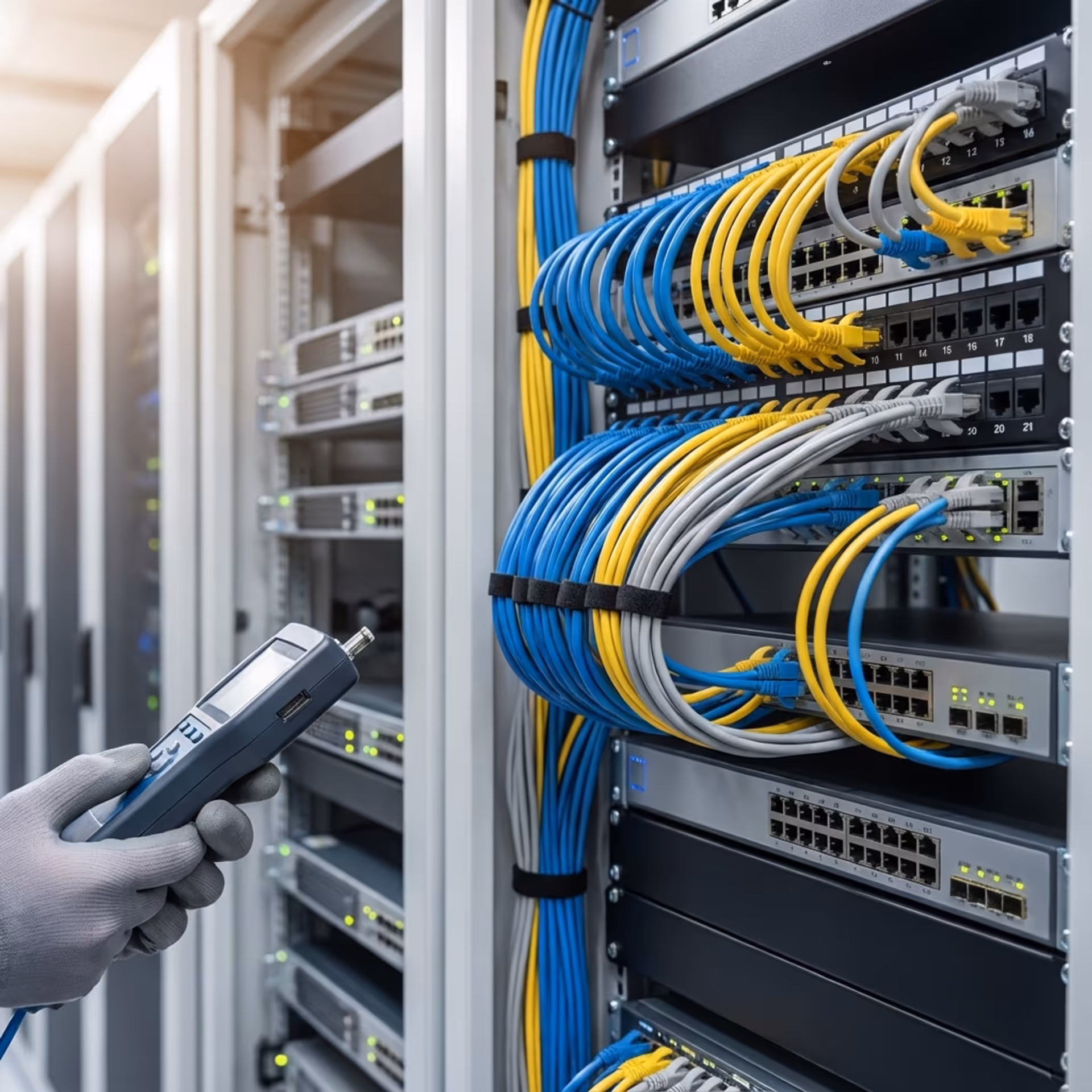 Technician working on computer