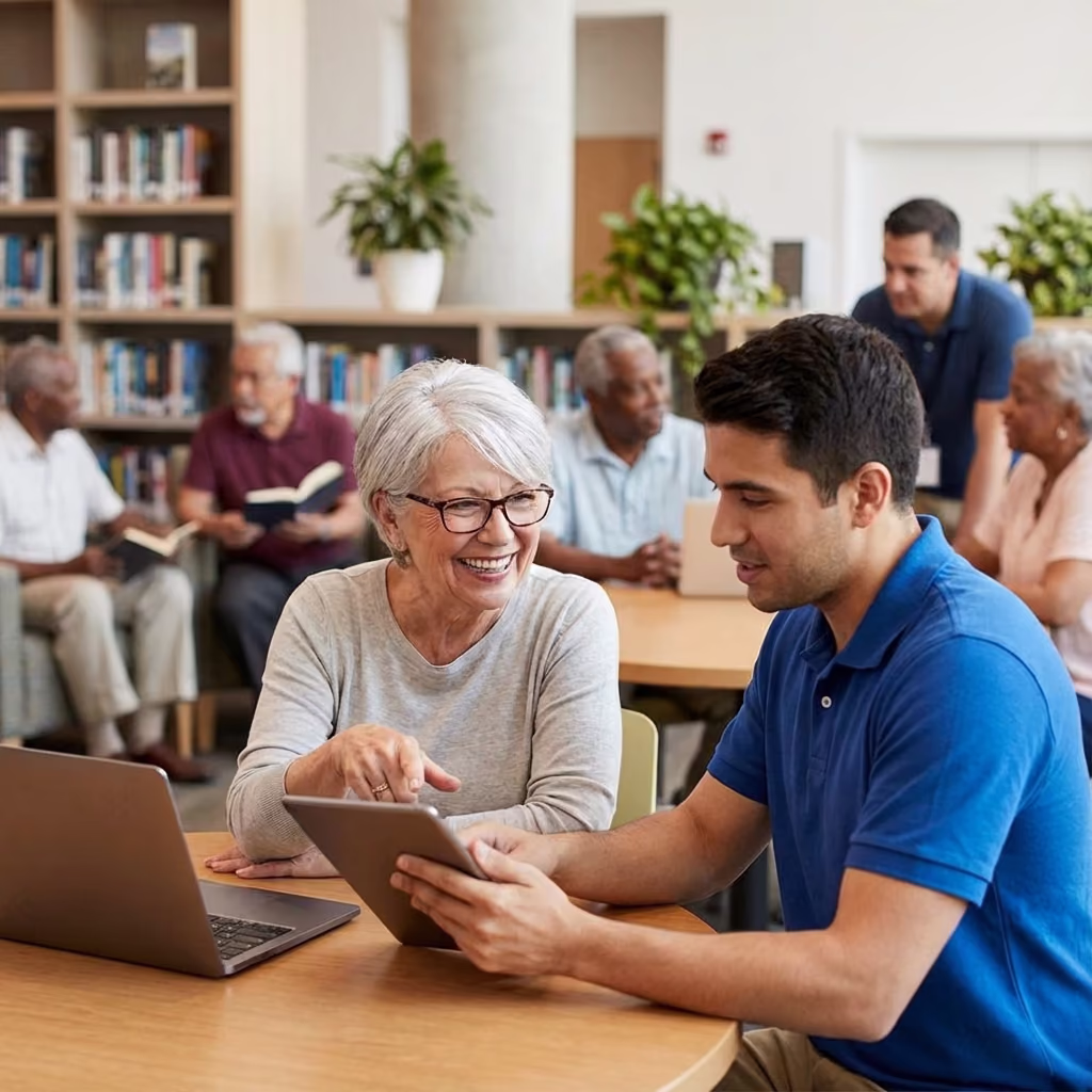 Technician working on computer